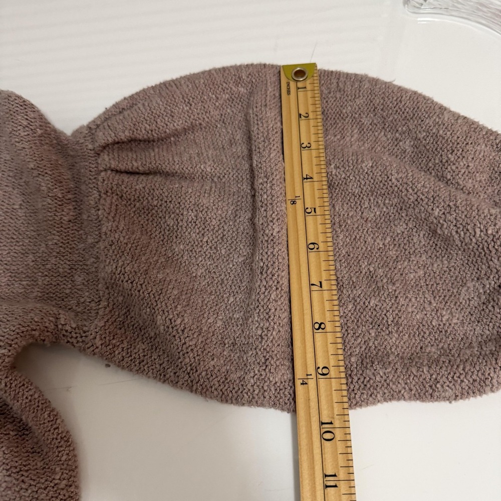 Abercrombie & Fitch Sweater Womens XS Taupe Cropped Balloon Sleeve Textured Knit - Picture 11 of 16